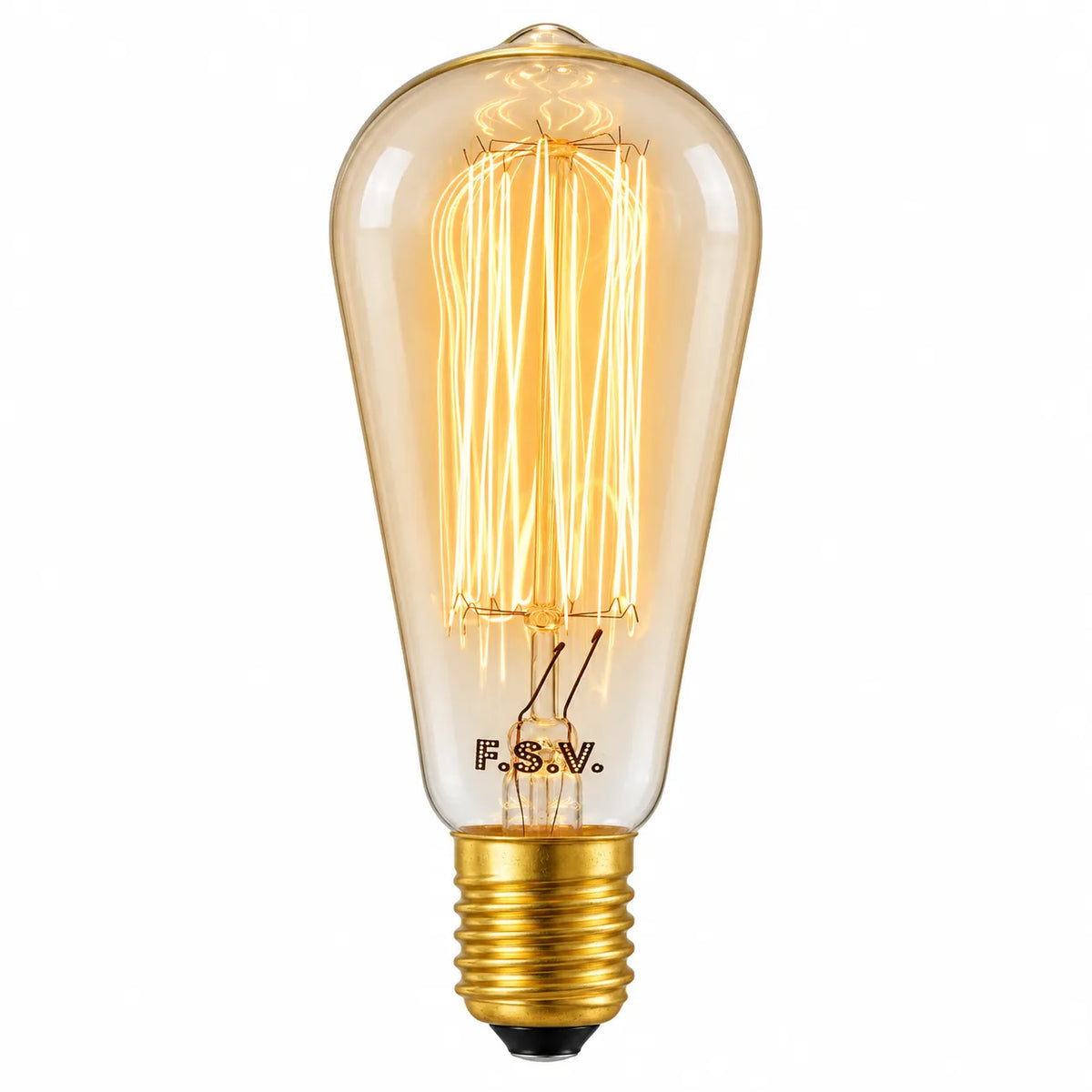 Ampoule Edison E27 Filament Cage à Écureuil, Incandescente 25W 2200K Blanc Très Chaud, Verre Clair ST64, Dimmable, Ambiance Salon et Café