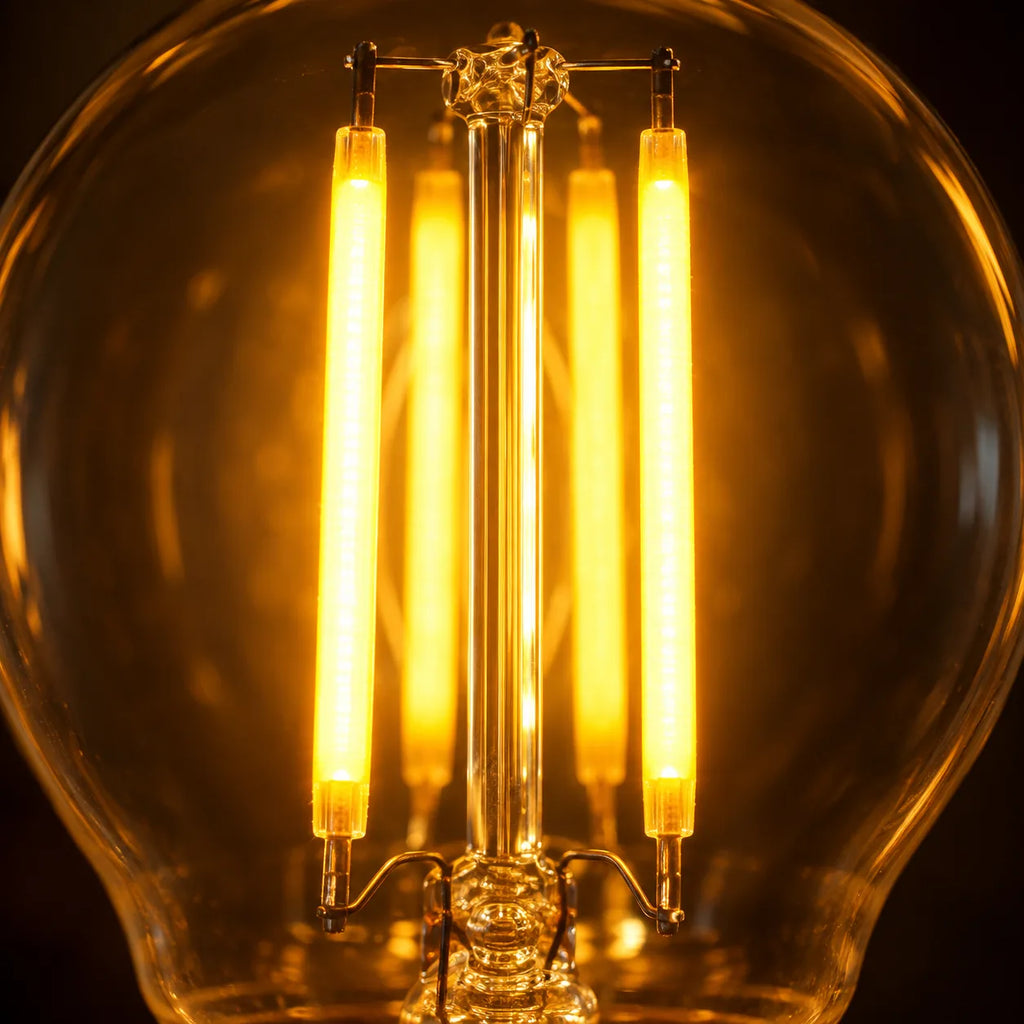 Ampoule LED Filament E27 G45 Dimmable 2W, Blanc Chaud 2200K, Verre Clair, 160 lumens, Diamètre 45 mm, Lampe de Table et Suspension