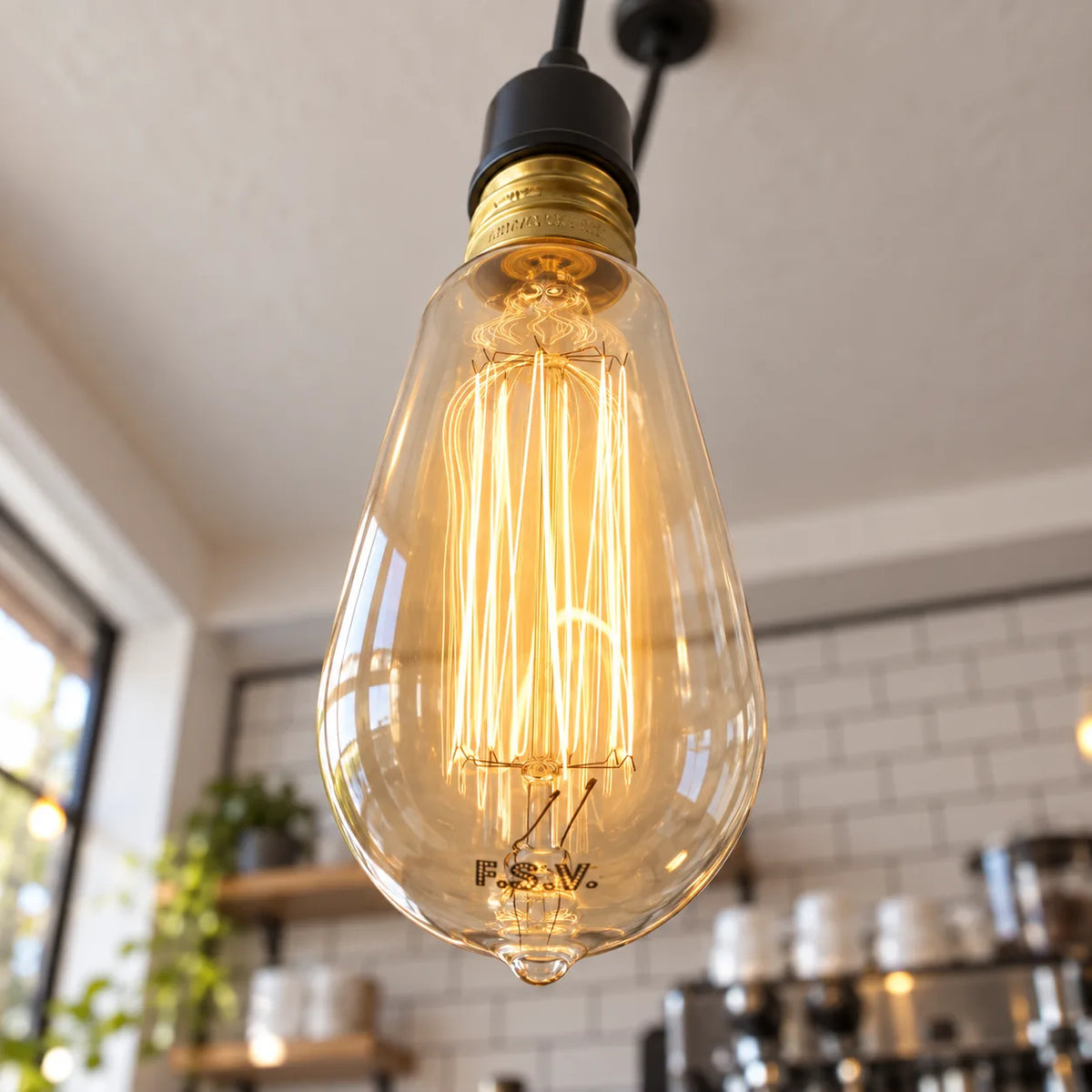 Ampoule Edison E27 Filament Cage à Écureuil, Incandescente 25W 2200K Blanc Très Chaud, Verre Clair ST64, Dimmable, Ambiance Salon et Café