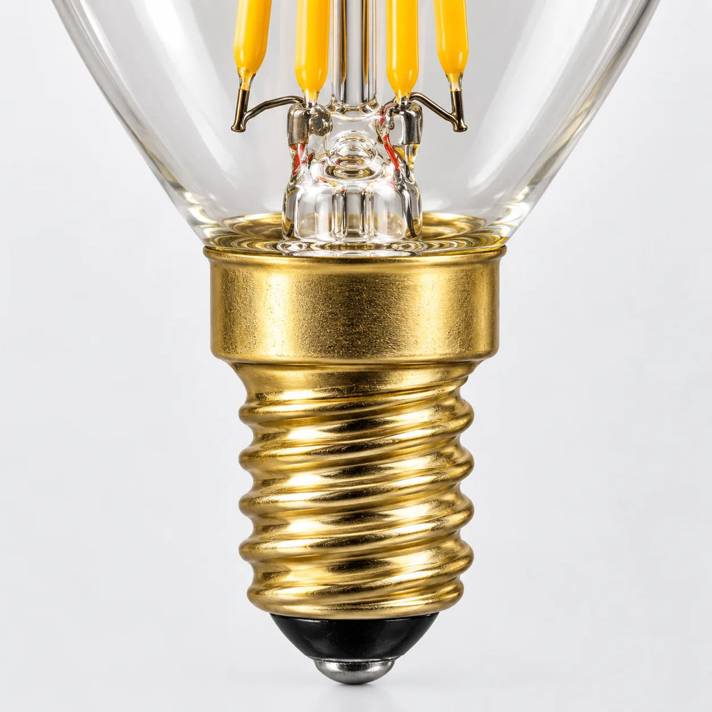 Ampoule LED Filament G45 E14 2W Dimmable, Blanc Très Chaud 2200K, 160 lumens, Verre Clair, Éclairage Salon et Suspension