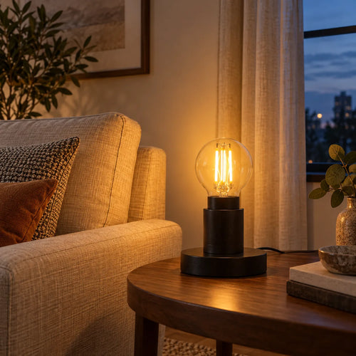 Ampoule LED Filament E27 G45 Dimmable 2W, Blanc Chaud 2200K, Verre Clair, 160 lumens, Diamètre 45 mm, Lampe de Table et Suspension
