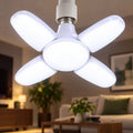 Ampoule LED E27 Pliable et Déformable 28W à Panneaux Orientables, Éclairage de Plafond pour Garage, Atelier et Sous-Sol