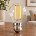 Ampoule LED Filament E27 G45 Dimmable 2W, Blanc Chaud 2200K, Verre Clair, 160 lumens, Diamètre 45 mm, Lampe de Table et Suspension