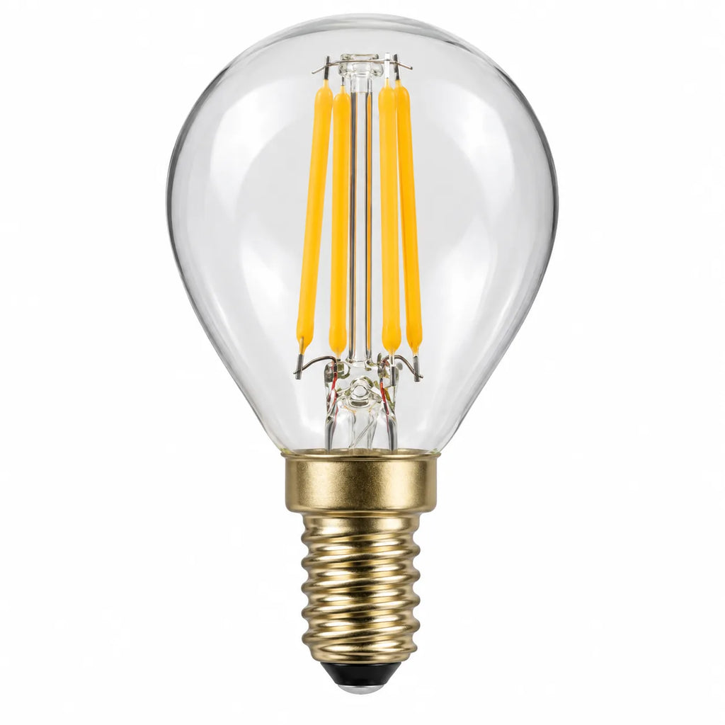 Ampoule LED Filament G45 E14 2W Dimmable, Blanc Très Chaud 2200K, 160 lumens, Verre Clair, Éclairage Salon et Suspension