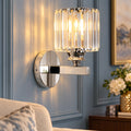 Applique Murale Effet Cristal à Abat-Jour Cylindrique, Douille E27 pour Chambre, Salon et Couloir