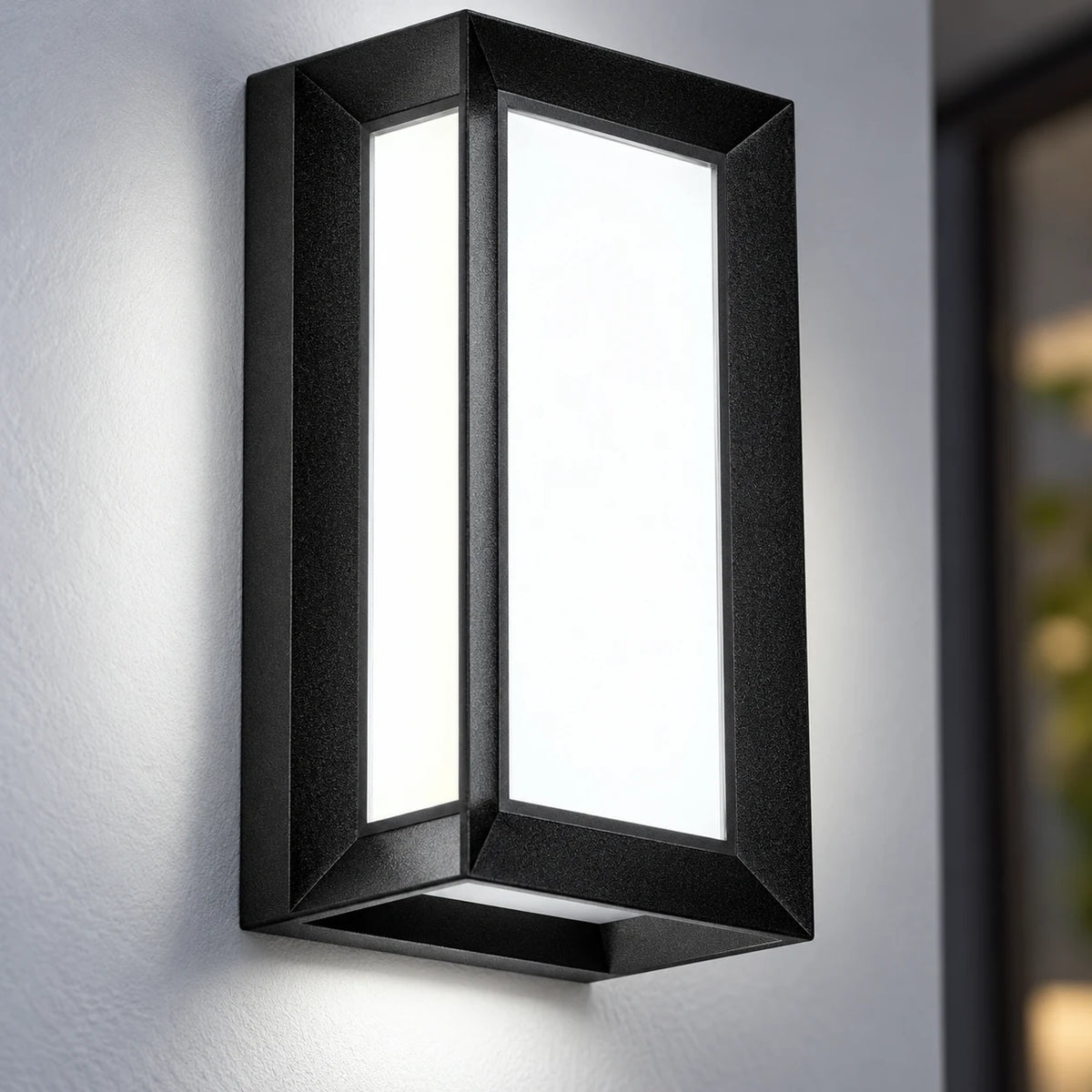 Applique Murale Extérieure LED Étanche, Lampe Murale Rectangulaire Moderne pour Façade, Jardin et Terrasse