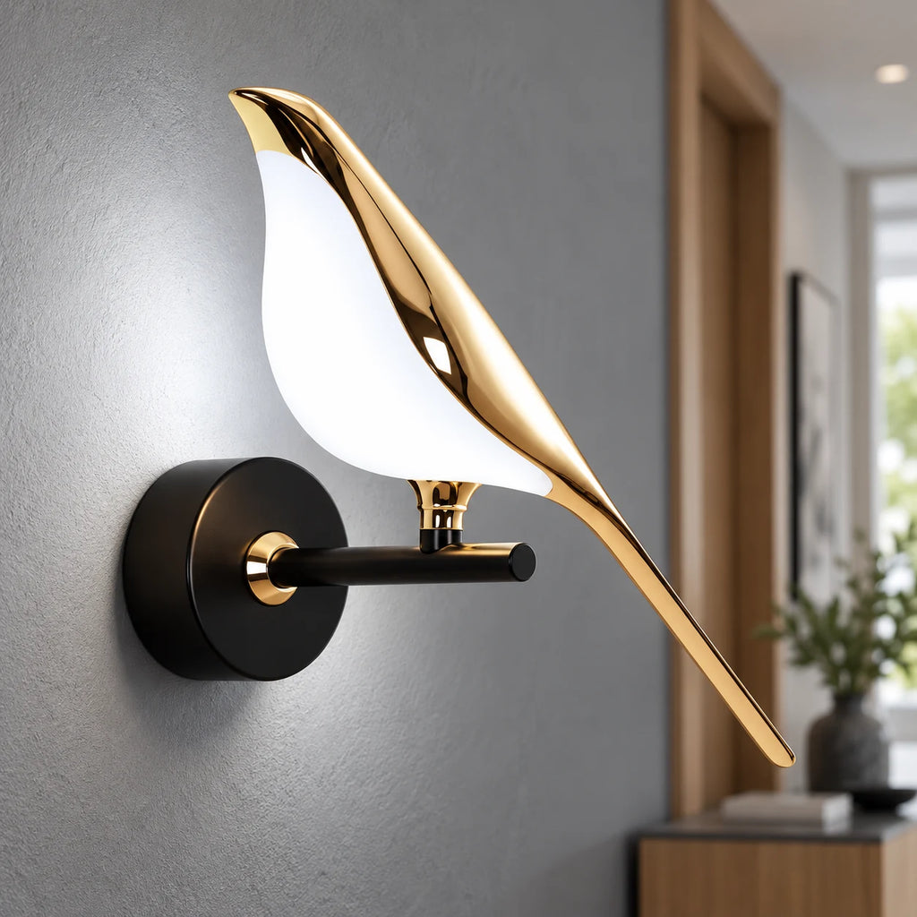 Applique Murale Oiseau LED, Lampe Pie Design pour Chevet, Salon et Couloir