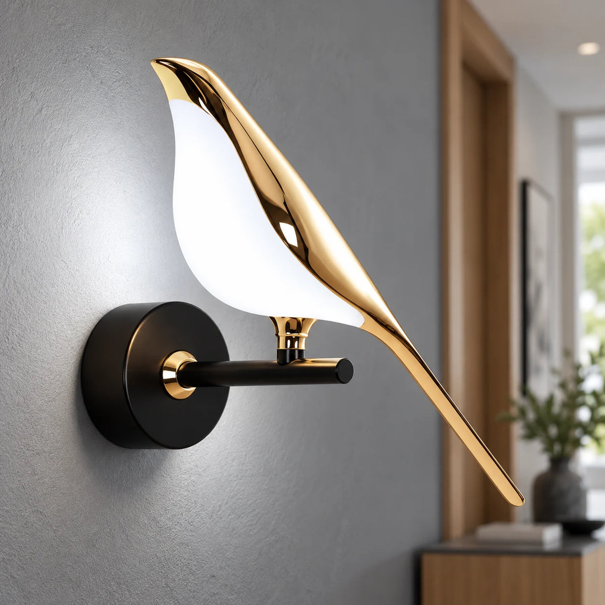 Applique Murale Oiseau LED, Lampe Pie Design pour Chevet, Salon et Couloir