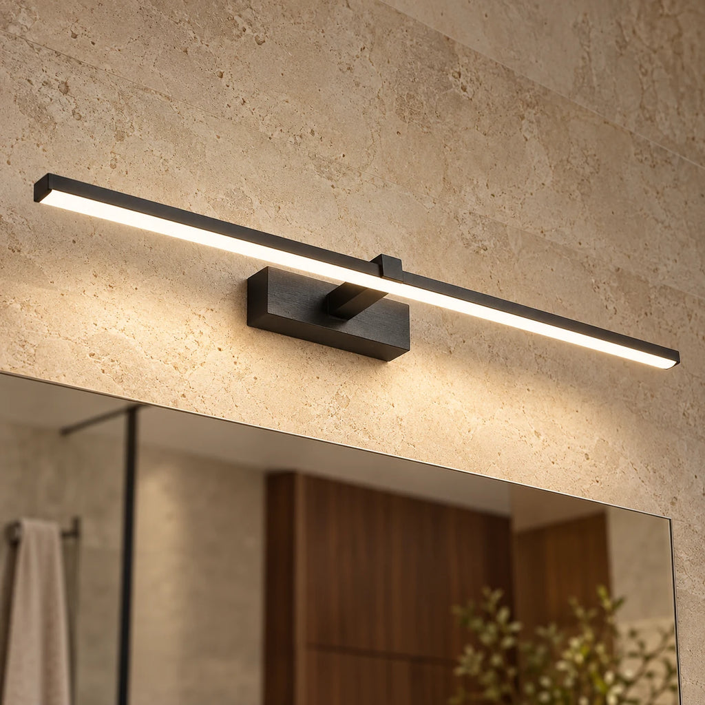 Applique Miroir Salle de Bain LED en Aluminium, Lampe Murale Moderne Lumière Blanc Chaud ou Froid pour Chambre et Cuisine