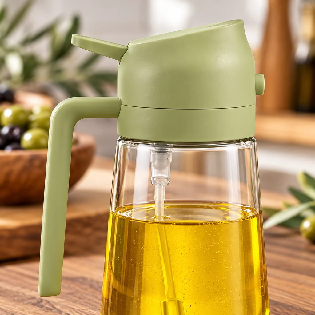 Pulvérisateur d'Huile de Cuisine 2 en 1, Spray et Verseur pour Air Fryer et Barbecue