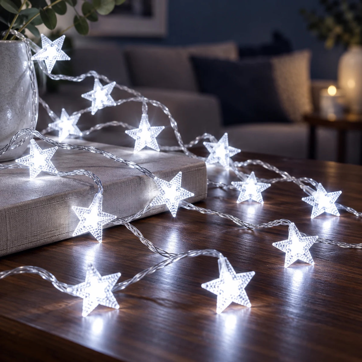 Guirlande Lumineuse LED Étoiles à Piles ou USB pour Chambre, Fête et Noël