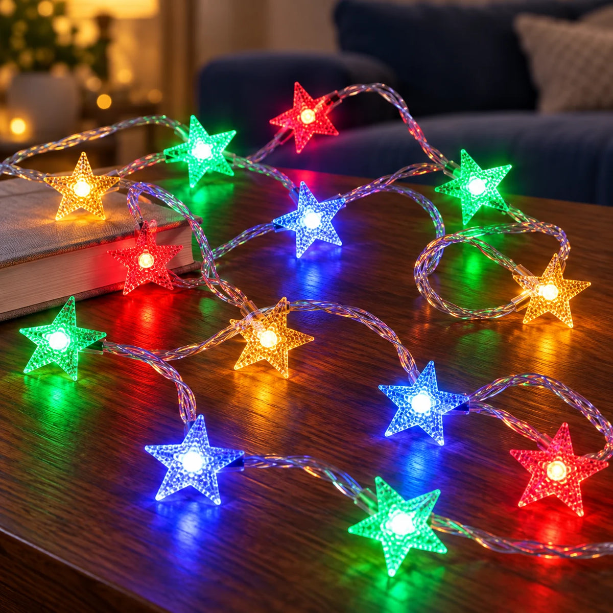Guirlande Lumineuse LED Étoiles à Piles ou USB pour Chambre, Fête et Noël
