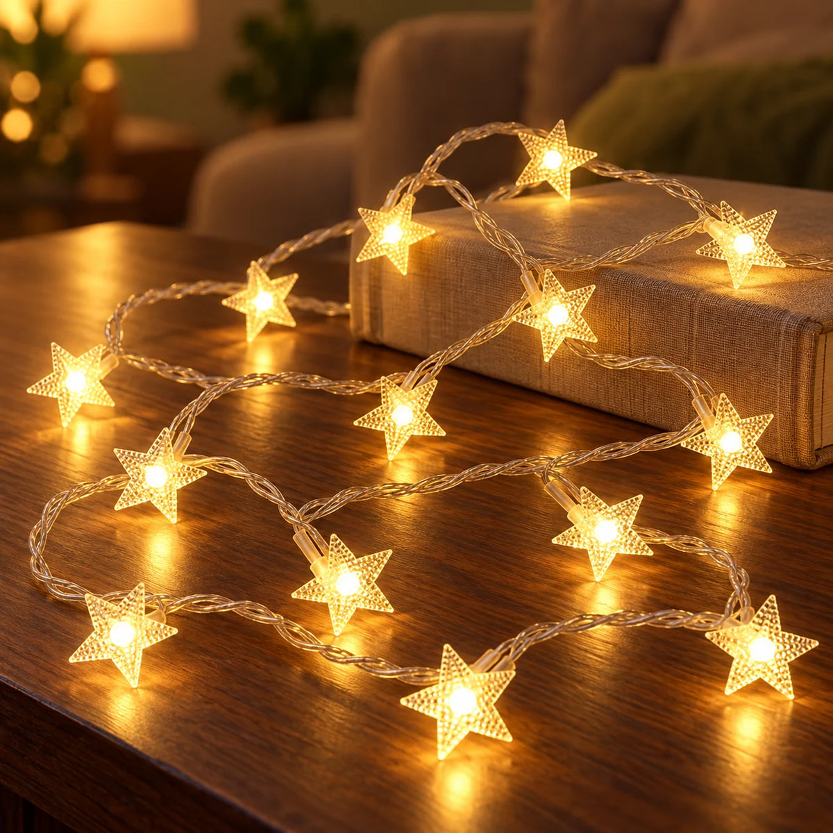 Guirlande Lumineuse LED Étoiles à Piles ou USB pour Chambre, Fête et Noël
