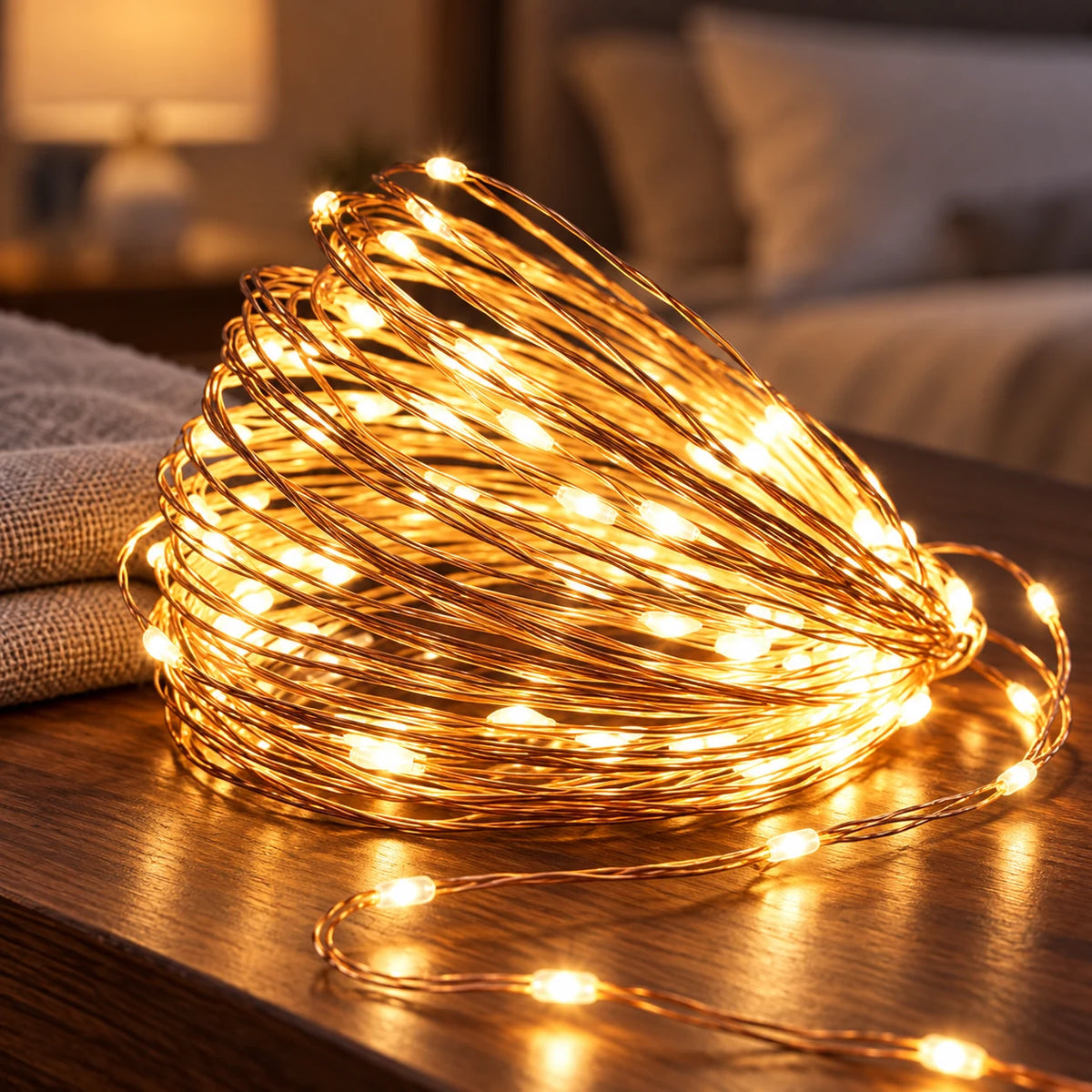 Guirlande Lumineuse Fil de Cuivre USB, Mini LED Flexible pour Sapin de Noël, Mariage, Chambre et Décoration Intérieure