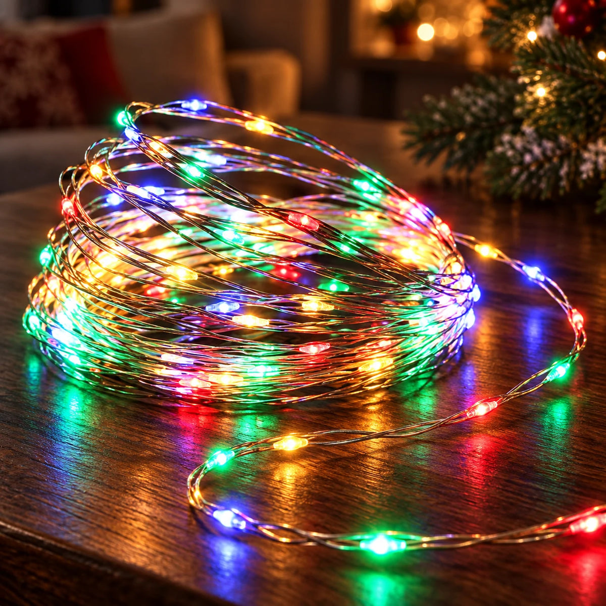 Guirlande Lumineuse Fil de Cuivre USB, Mini LED Flexible pour Sapin de Noël, Mariage, Chambre et Décoration Intérieure