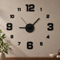 Horloge Murale 3D DIY Sans Cadre, Chiffres Adhésifs, Mouvement Silencieux, Taille Ajustable pour Salon et Bureau