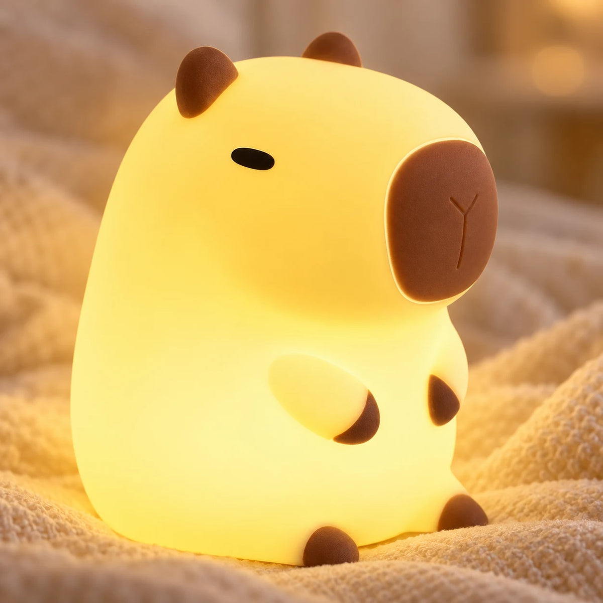 Veilleuse Capybara LED sans Fil à Piles, Lampe de Chevet Kawaii, Décoration Chambre et Idée Cadeau