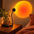 Lampe Coucher de Soleil, Projecteur LED USB Orientable avec Col Flexible, Veilleuse d'Ambiance pour Chambre, Salon et Bureau