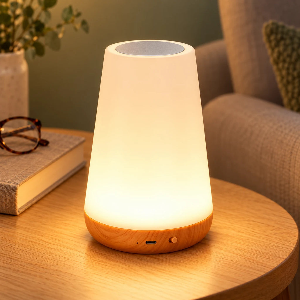 Veilleuse LED Tactile Rechargeable avec Télécommande, Lampe de Chevet 13 Couleurs RGB, Intensité Réglable, Minuteur