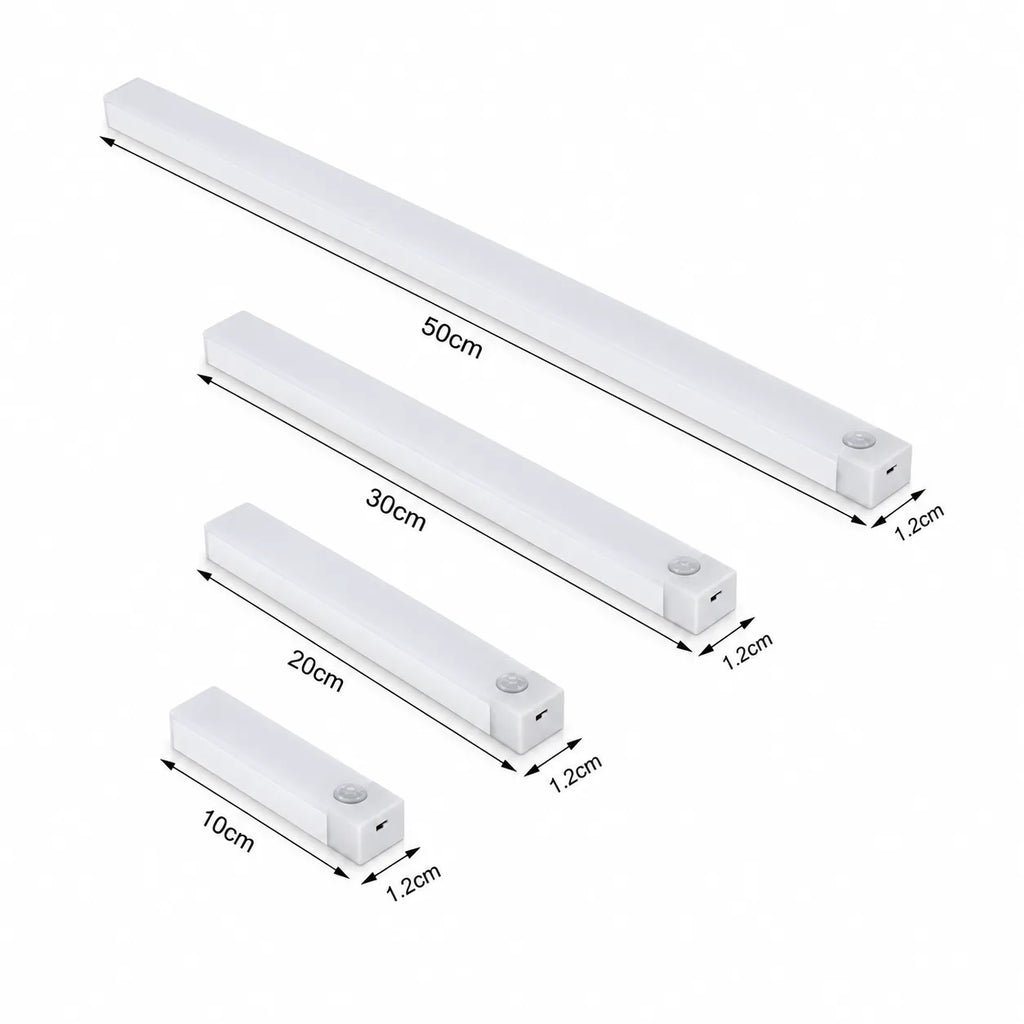Réglette LED disponible en quatre longueurs : 10, 20, 30 et 50 cm