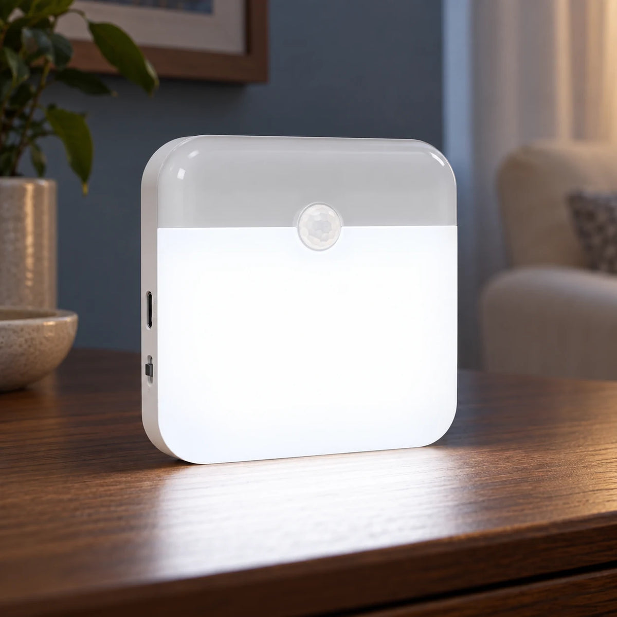 Veilleuse LED Rechargeable à Détecteur de Mouvement, Lampe Magnétique Sans Perçage pour Placard, Escalier et Couloir