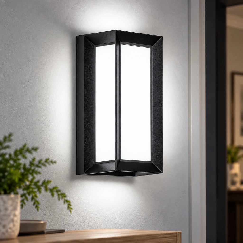 Applique Murale Extérieure LED Étanche, Lampe Murale Rectangulaire Moderne pour Façade, Jardin et Terrasse