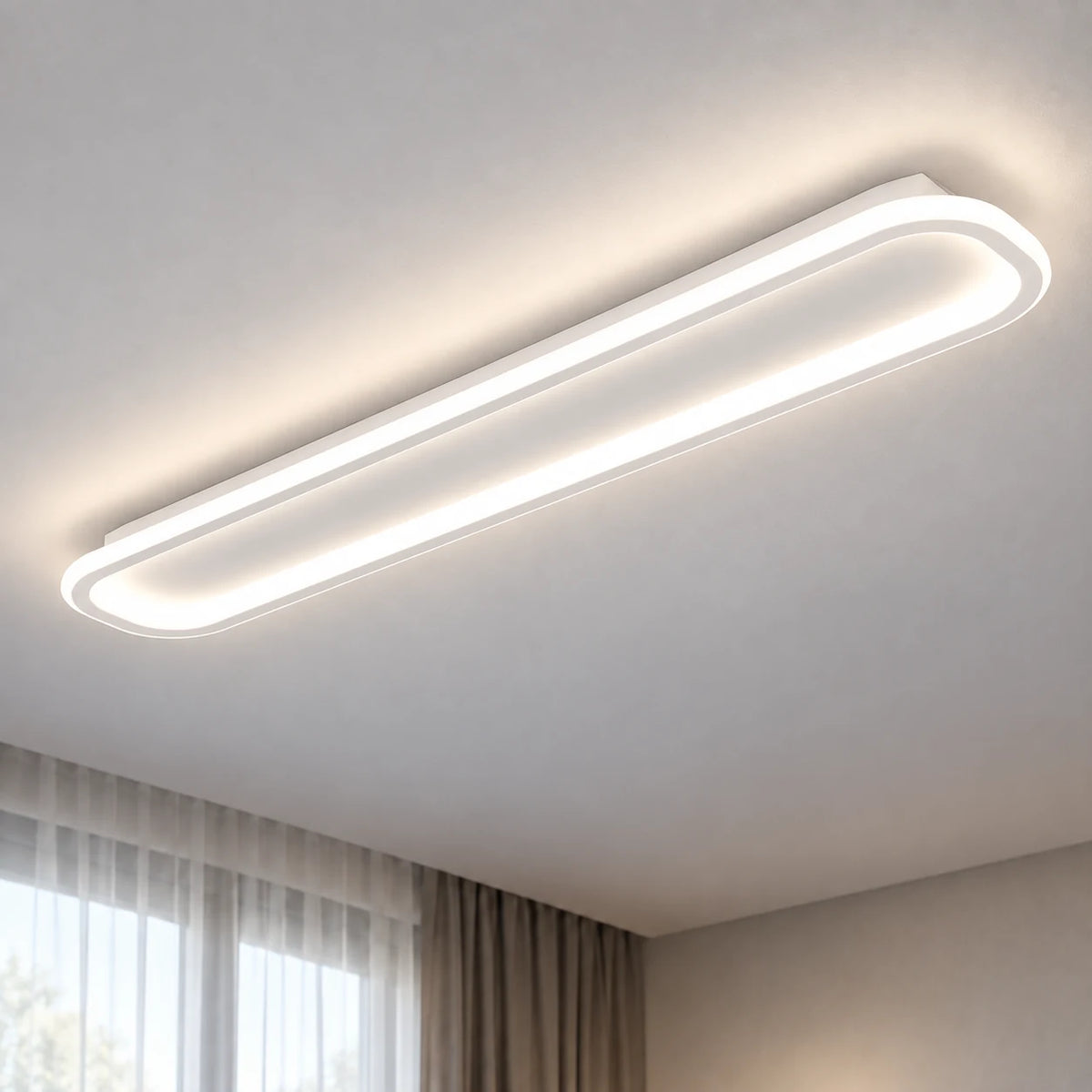 Plafonnier LED Extra Plat Rectangulaire, Luminaire de Plafond Moderne pour Couloir