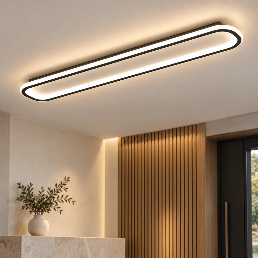 Plafonnier LED Extra Plat Rectangulaire, Luminaire de Plafond Moderne pour Couloir