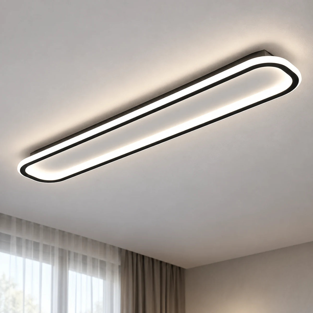 Plafonnier LED Extra Plat Rectangulaire, Luminaire de Plafond Moderne pour Couloir
