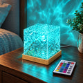 Lampe Projecteur Effet Vagues d'Eau LED Rechargeable avec 16 Couleurs et Télécommande