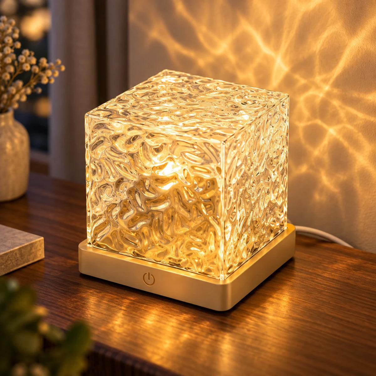 Lampe Projecteur Effet Vagues d'Eau LED Rechargeable avec 16 Couleurs et Télécommande