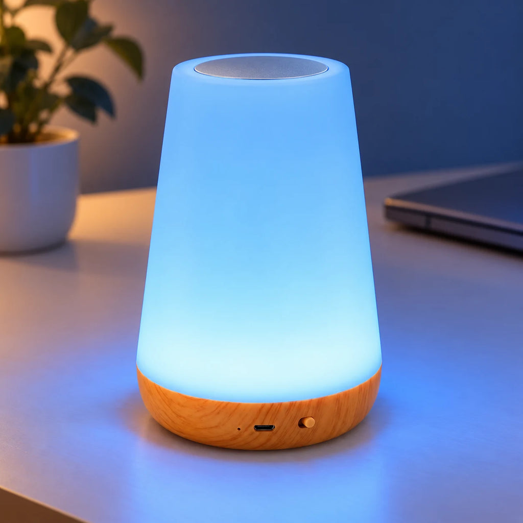 Veilleuse LED Tactile Rechargeable avec Télécommande, Lampe de Chevet 13 Couleurs RGB, Intensité Réglable, Minuteur