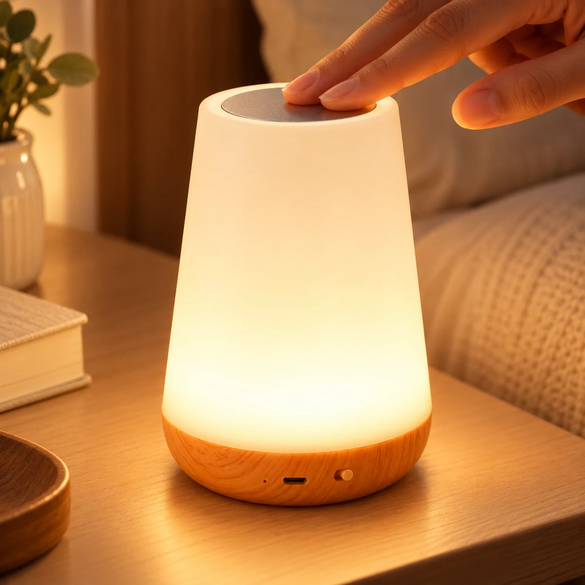 Veilleuse LED Tactile Rechargeable avec Télécommande, Lampe de Chevet 13 Couleurs RGB, Intensité Réglable, Minuteur
