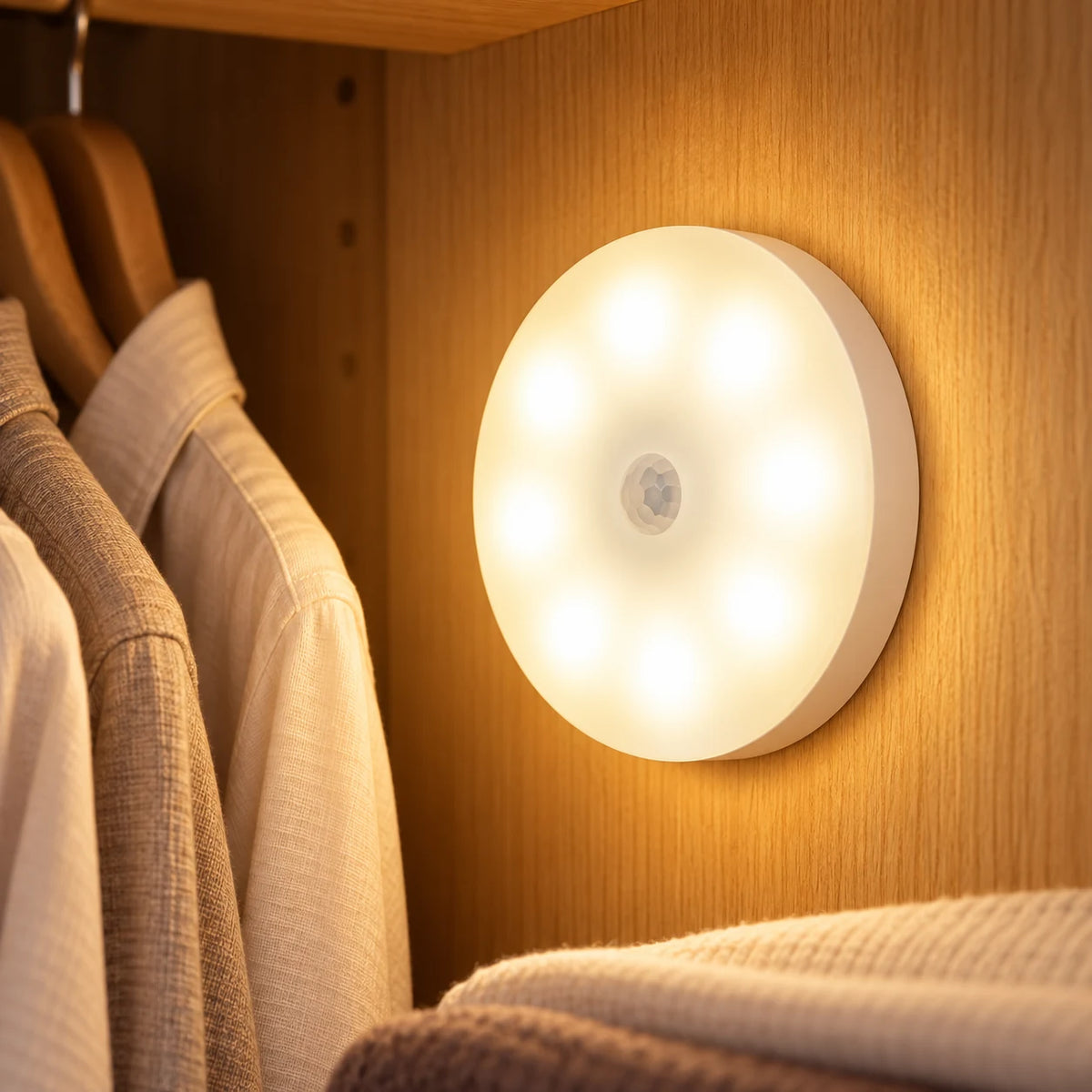 Veilleuse LED Détecteur de Mouvement Rechargeable USB, Lampe Sans Fil Magnétique Sans Perçage - Couloir, Placard, Escalier, Chambre