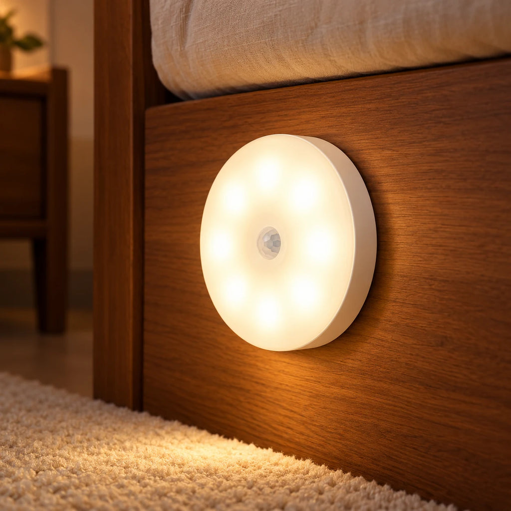 Veilleuse LED Détecteur de Mouvement Rechargeable USB, Lampe Sans Fil Magnétique Sans Perçage - Couloir, Placard, Escalier, Chambre