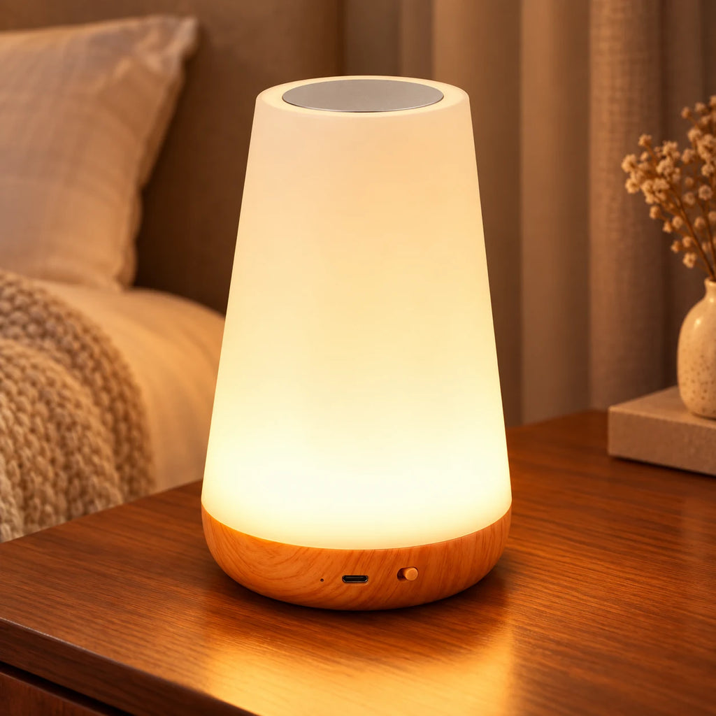 Veilleuse LED Tactile Rechargeable avec Télécommande, Lampe de Chevet 13 Couleurs RGB, Intensité Réglable, Minuteur