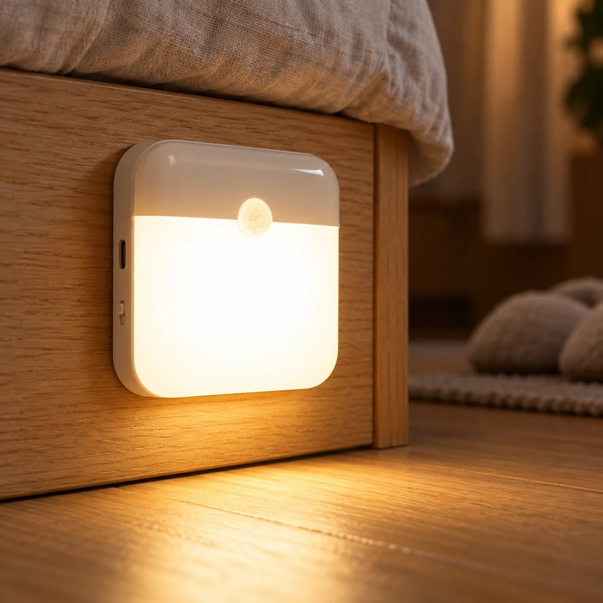 Veilleuse LED Rechargeable à Détecteur de Mouvement, Lampe Magnétique Sans Perçage pour Placard, Escalier et Couloir